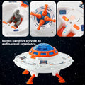 UFO toy space toy set, aliens and astronauts, spaceship toy with lights and sounds, exploration toy set suitable for boys aged 3-5, outer space birthday gift.