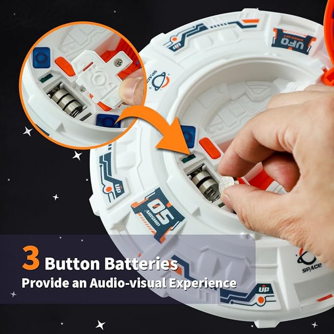 UFO toy space toy set, aliens and astronauts, spaceship toy with lights and sounds, exploration toy set suitable for boys aged 3-5, outer space birthday gift.