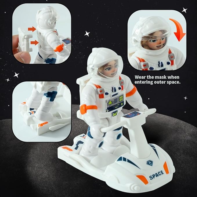 UFO toy space toy set, aliens and astronauts, spaceship toy with lights and sounds, exploration toy set suitable for boys aged 3-5, outer space birthday gift.