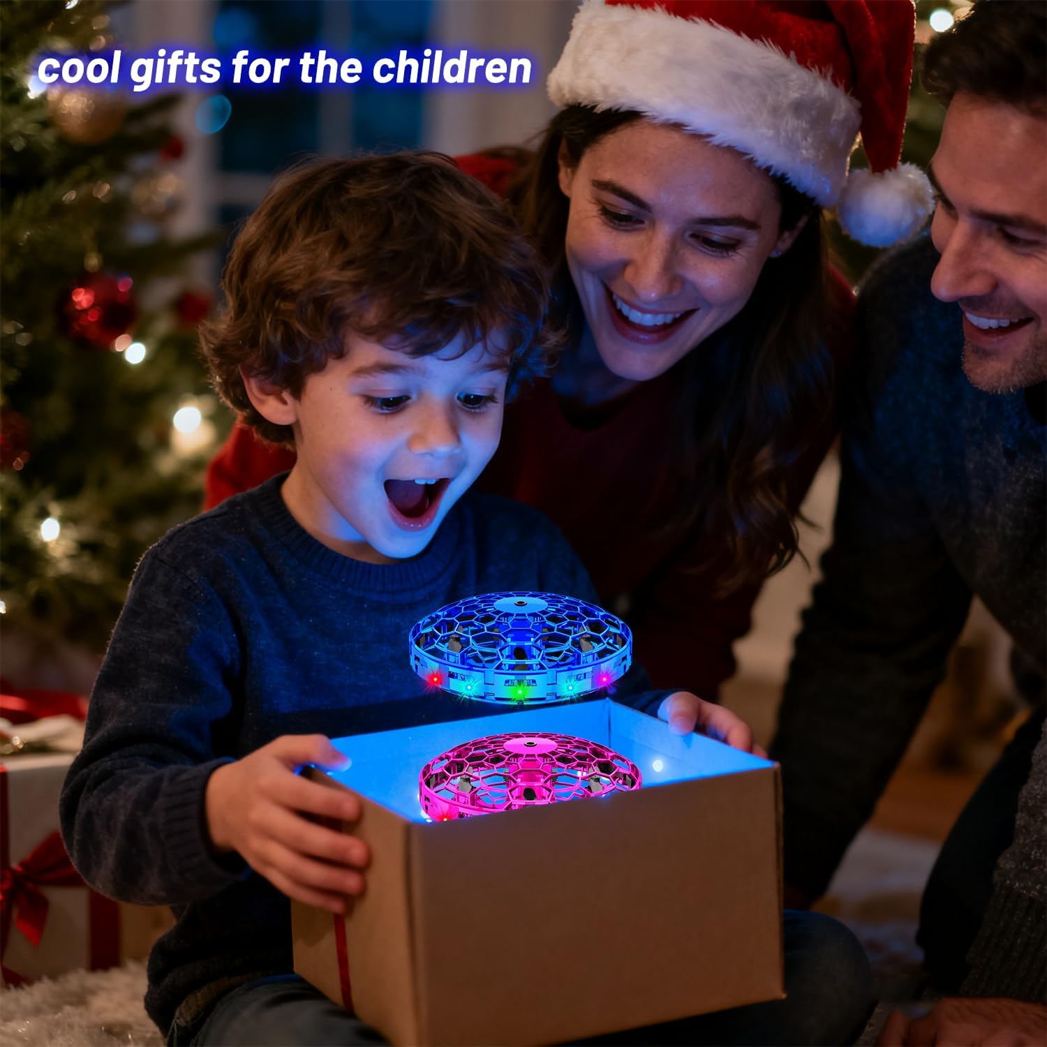 Mini drones for kids, indoor and outdoor hands-on small drones, colorful stunt flying ball toys, children's stick toys, birthday and Christmas gifts, suitable for boys and girls aged 6-12 and up (blue).