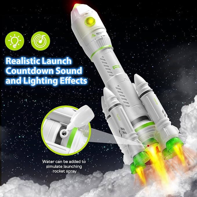 Space Toy Rocket Toy Kids Shuttle with Astronaut Spaceship Planetary Rod and Christmas Space Station Suitable for boys 3, 4, 5, 6, 7, 8, and children aged 3 and up.