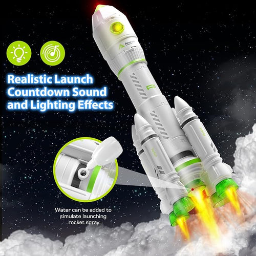 Space Toy Rocket Toy Kids Shuttle with Astronaut Spaceship Planetary Rod and Christmas Space Station Suitable for boys 3, 4, 5, 6, 7, 8, and children aged 3 and up.